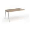 Connex Angled 1400 x 800 x 725mm Single Add On Bay - Silver Frame / Kendal Oak Top - ACO148-AB-S-KO