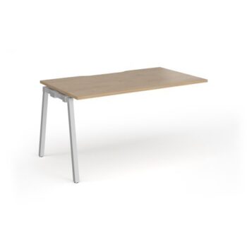 Connex Angled 1400 x 800 x 725mm Single Add On Bay - Silver Frame / Kendal Oak Top - ACO148-AB-S-KO