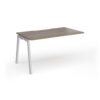 Connex Angled 1400 x 800 x 725mm Single Add On Bay - Silver Frame / Nebraska Oak Top - ACO148-AB-S-NO