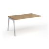 Connex Angled 1400 x 800 x 725mm Single Add On Bay - Silver Frame / Oak Top - ACO148-AB-S-O