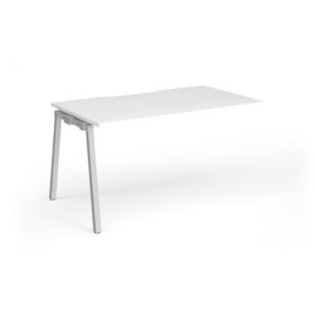Connex Angled 1400 x 800 x 725mm Single Add On Bay - Silver Frame / White Top - ACO148-AB-S-WH