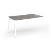Connex Angled 1400 x 800 x 725mm Single Add On Bay - White Frame / Grey Oak Top - ACO148-AB-WH-GO
