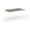 Connex Angled 1400 x 800 x 725mm Single Add On Bay - White Frame / Nebraska Oak Top - ACO148-AB-WH-NO