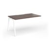 Connex Angled 1400 x 800 x 725mm Single Add On Bay - White Frame / Walnut Top - ACO148-AB-WH-W