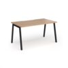 Connex Angled 1400 x 800 x 725mm Single Desk - Black Frame / Beech Top - ACO148-K-B