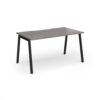 Connex Angled 1400 x 800 x 725mm Single Desk - Black Frame / Grey Oak Top - ACO148-K-GO