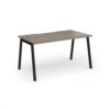 Connex Angled 1400 x 800 x 725mm Single Desk - Black Frame / Nebraska Oak Top - ACO148-K-NO