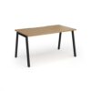 Connex Angled 1400 x 800 x 725mm Single Desk - Black Frame / Oak Top - ACO148-K-O