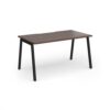 Connex Angled 1400 x 800 x 725mm Single Desk - Black Frame / Walnut Top - ACO148-K-W
