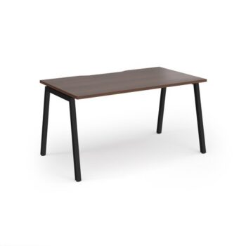 Connex Angled 1400 x 800 x 725mm Single Desk - Black Frame / Walnut Top - ACO148-K-W