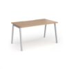 Connex Angled 1400 x 800 x 725mm Single Desk - Silver Frame / Beech Top - ACO148-S-B