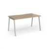Connex Angled 1400 x 800 x 725mm Single Desk - Silver Frame / Kendal Oak Top - ACO148-S-KO