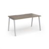 Connex Angled 1400 x 800 x 725mm Single Desk - Silver Frame / Nebraska Oak Top - ACO148-S-NO