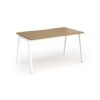 Connex Angled 1400 x 800 x 725mm Single Desk - White Frame / Oak Top - ACO148-WH-O