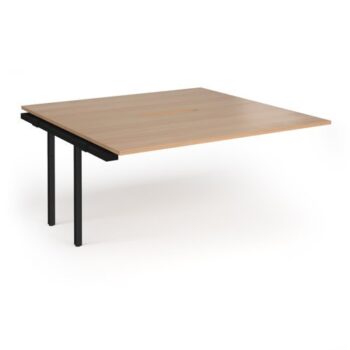 Connex Angled 1600 x 1600 x 725mm Back to Back Add On Bay - Black Frame / Beech Top - ACO1616-AB-K-B