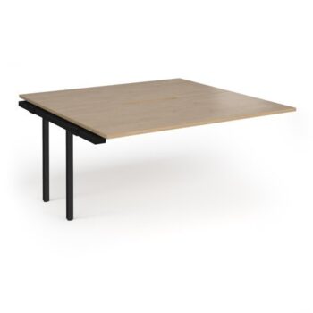 Connex Angled 1600 x 1600 x 725mm Back to Back Add On Bay - Black Frame / Kendal Oak Top - ACO1616-AB-K-KO