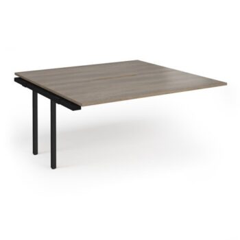 Connex Angled 1600 x 1600 x 725mm Back to Back Add On Bay - Black Frame / Nebraska Oak Top - ACO1616-AB-K-NO