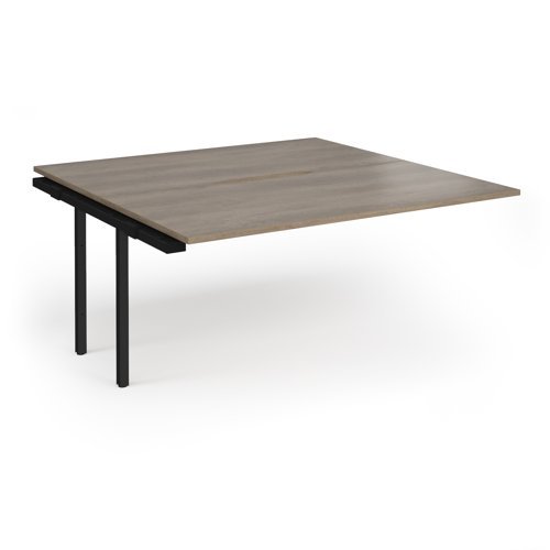 Connex Angled 1600 x 1600 x 725mm Back to Back Add On Bay - Black Frame / Nebraska Oak Top - ACO1616-AB-K-NO