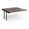 Connex Angled 1600 x 1600 x 725mm Back to Back Add On Bay - Black Frame / Walnut Top - ACO1616-AB-K-W