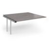 Connex Angled 1600 x 1600 x 725mm Back to Back Add On Bay - Silver Frame / Grey Oak Top - ACO1616-AB-S-GO