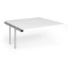 Connex Angled 1600 x 1600 x 725mm Back to Back Add On Bay - Silver Frame / White Top - ACO1616-AB-S-WH