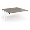 Connex Angled 1600 x 1600 x 725mm Back to Back Add On Bay - White Frame / Nebraska Oak Top - ACO1616-AB-WH-NO