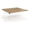 Connex Angled 1600 x 1600 x 725mm Back to Back Add On Bay - White Frame / Oak Top - ACO1616-AB-WH-O