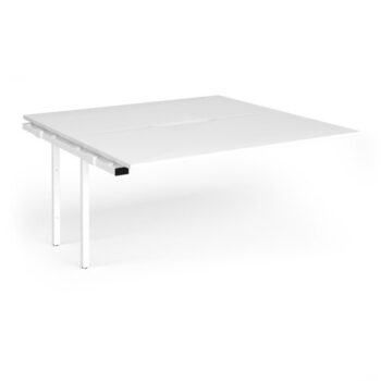 Connex Angled 1600 x 1600 x 725mm Back to Back Add On Bay - White Frame / White Top - ACO1616-AB-WH-WH