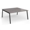 Connex Angled 1600 x 1600 x 725mm Back to Back Desk ( 2 x 1600mm ) - Black Frame / Grey Oak Top - ACO1616-K-GO