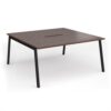 Connex Angled 1600 x 1600 x 725mm Back to Back Desk ( 2 x 1600mm ) - Black Frame / Walnut Top - ACO1616-K-W