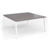 Connex Angled 1600 x 1600 x 725mm Back to Back Desk ( 2 x 1600mm ) - White Frame / Grey Oak Top - ACO1616-WH-GO