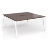 Connex Angled 1600 x 1600 x 725mm Back to Back Desk ( 2 x 1600mm ) - White Frame / Walnut Top - ACO1616-WH-W