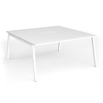 Connex Angled 1600 x 1600 x 725mm Back to Back Desk ( 2 x 1600mm ) - White Frame / White Top - ACO1616-WH-WH