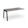 Connex Angled 1600 x 800 x 725mm Single Add On Bay - Black Frame / Grey Oak Top - ACO168-AB-K-GO