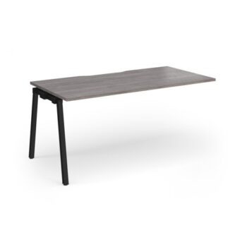Connex Angled 1600 x 800 x 725mm Single Add On Bay - Black Frame / Grey Oak Top - ACO168-AB-K-GO