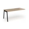 Connex Angled 1600 x 800 x 725mm Single Add On Bay - Black Frame / Kendal Oak Top - ACO168-AB-K-KO