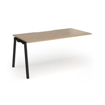 Connex Angled 1600 x 800 x 725mm Single Add On Bay - Black Frame / Kendal Oak Top - ACO168-AB-K-KO
