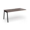 Connex Angled 1600 x 800 x 725mm Single Add On Bay - Black Frame / Walnut Top - ACO168-AB-K-W