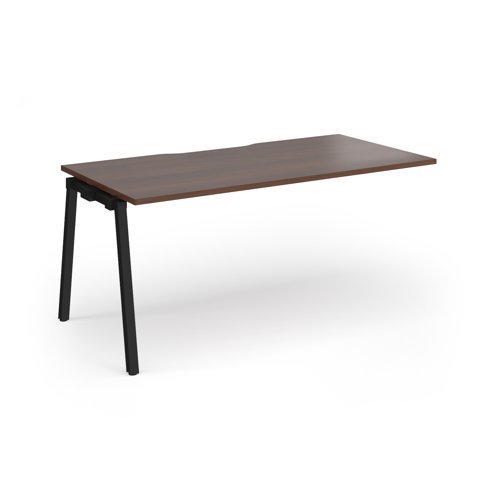 Connex Angled 1600 x 800 x 725mm Single Add On Bay - Black Frame / Walnut Top - ACO168-AB-K-W