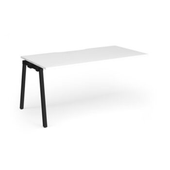 Connex Angled 1600 x 800 x 725mm Single Add On Bay - Black Frame / White Top - ACO168-AB-K-WH