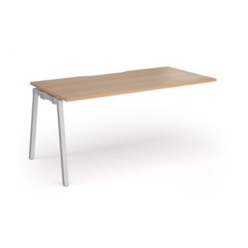 Connex Angled 1600 x 800 x 725mm Single Add On Bay - Silver Frame / Beech Top - ACO168-AB-S-B