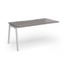 Connex Angled 1600 x 800 x 725mm Single Add On Bay - Silver Frame / Grey Oak Top - ACO168-AB-S-GO