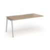 Connex Angled 1600 x 800 x 725mm Single Add On Bay - Silver Frame / Kendal Oak Top - ACO168-AB-S-KO