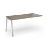 Connex Angled 1600 x 800 x 725mm Single Add On Bay - Silver Frame / Nebraska Oak Top - ACO168-AB-S-NO