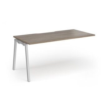 Connex Angled 1600 x 800 x 725mm Single Add On Bay - Silver Frame / Nebraska Oak Top - ACO168-AB-S-NO