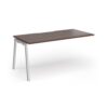 Connex Angled 1600 x 800 x 725mm Single Add On Bay - Silver Frame / Walnut Top - ACO168-AB-S-W