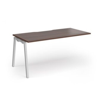 Connex Angled 1600 x 800 x 725mm Single Add On Bay - Silver Frame / Walnut Top - ACO168-AB-S-W