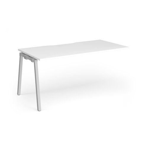 Connex Angled 1600 x 800 x 725mm Single Add On Bay - Silver Frame / White Top - ACO168-AB-S-WH