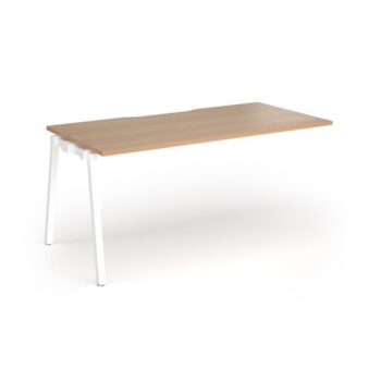 Connex Angled 1600 x 800 x 725mm Single Add On Bay - White Frame / Beech Top - ACO168-AB-WH-B