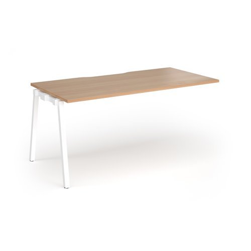 Connex Angled 1600 x 800 x 725mm Single Add On Bay - White Frame / Beech Top - ACO168-AB-WH-B